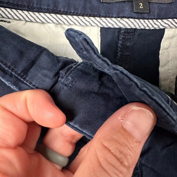 J.Crew Womens 2 Navy Flat Front Chino Shorts Cotton Casual Summer Wear - Picture 2 of 10